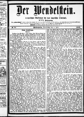 Wendelstein Donnerstag 1. Juli 1886