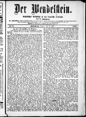 Wendelstein Dienstag 13. Juli 1886