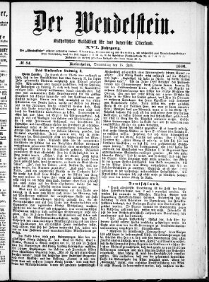 Wendelstein Donnerstag 15. Juli 1886