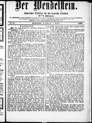 Wendelstein Dienstag 3. August 1886