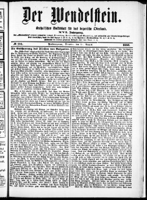 Wendelstein Dienstag 31. August 1886