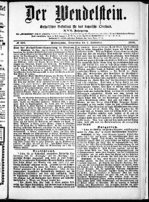 Wendelstein Donnerstag 2. September 1886