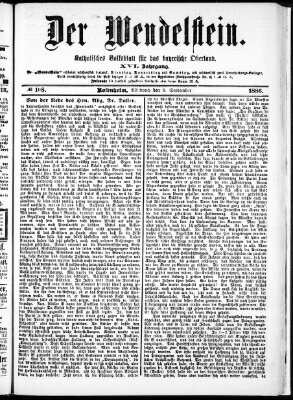 Wendelstein Mittwoch 8. September 1886