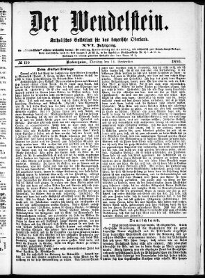 Wendelstein Dienstag 14. September 1886