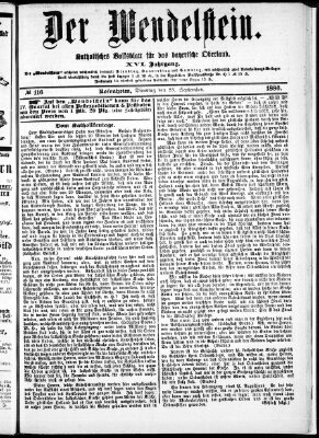 Wendelstein Dienstag 28. September 1886