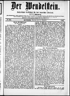 Wendelstein Samstag 25. Dezember 1886