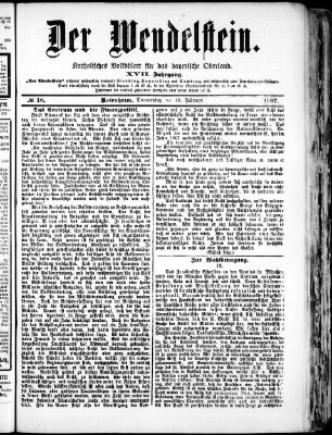 Wendelstein Donnerstag 10. Februar 1887