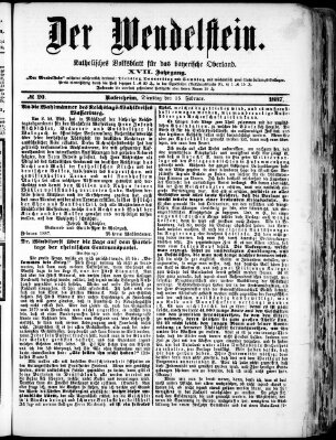 Wendelstein Dienstag 15. Februar 1887