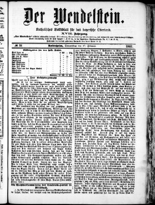 Wendelstein Donnerstag 17. Februar 1887