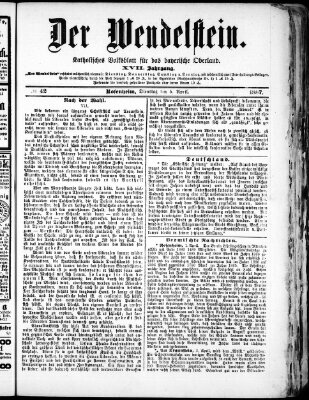 Wendelstein Dienstag 5. April 1887