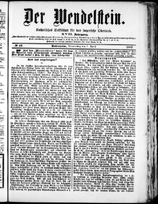 Wendelstein Donnerstag 7. April 1887