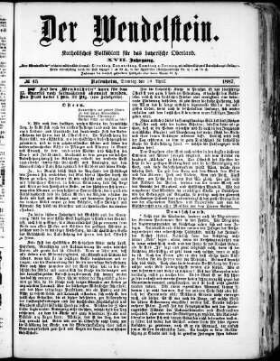 Wendelstein Sonntag 10. April 1887