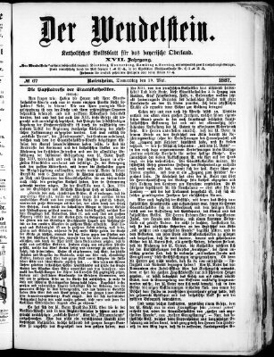 Wendelstein Donnerstag 19. Mai 1887