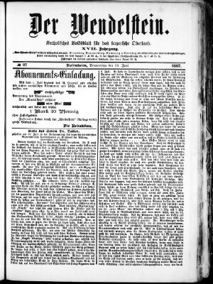 Wendelstein Donnerstag 23. Juni 1887