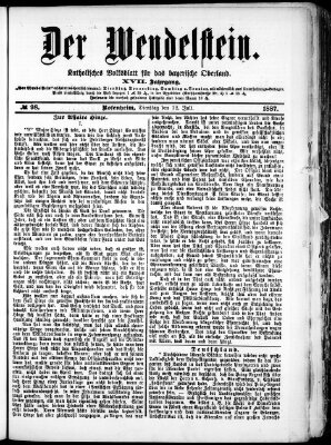 Wendelstein Dienstag 12. Juli 1887