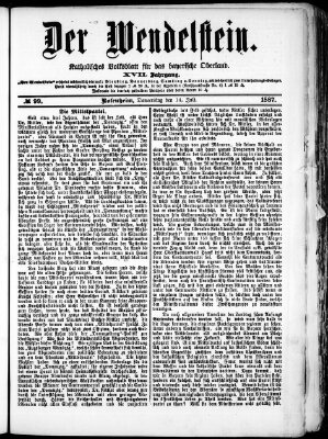 Wendelstein Donnerstag 14. Juli 1887