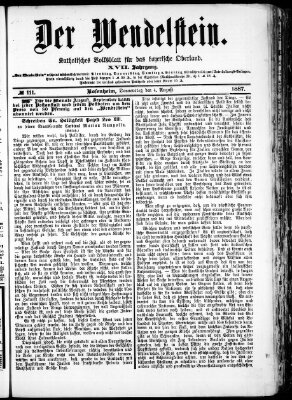 Wendelstein Donnerstag 4. August 1887