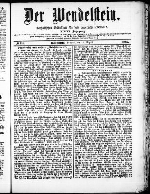 Wendelstein Dienstag 16. August 1887