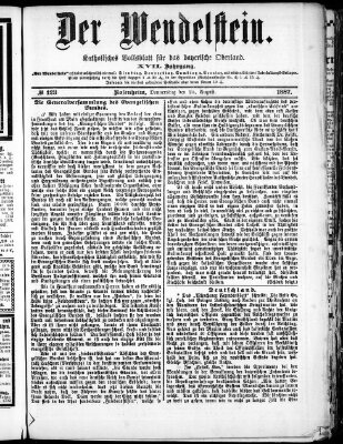 Wendelstein Donnerstag 25. August 1887