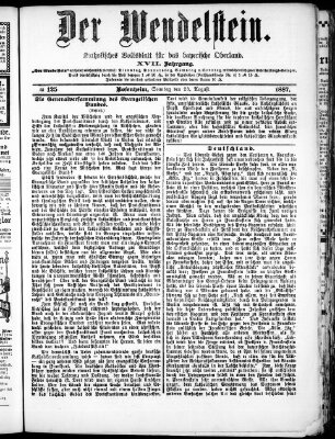 Wendelstein Sonntag 28. August 1887