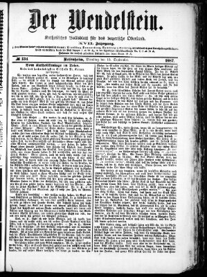 Wendelstein Dienstag 13. September 1887