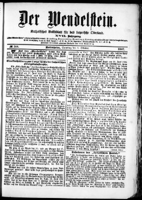 Wendelstein Samstag 1. Oktober 1887