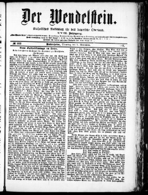 Wendelstein Dienstag 1. November 1887