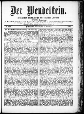 Wendelstein Dienstag 8. November 1887