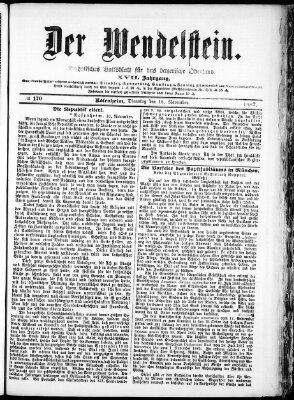 Wendelstein Dienstag 15. November 1887