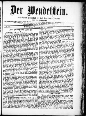 Wendelstein Donnerstag 17. November 1887