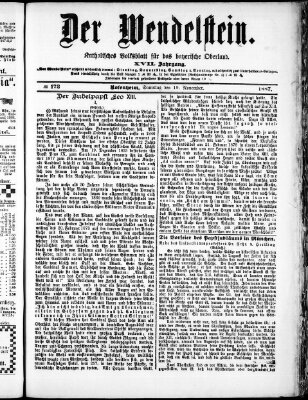 Wendelstein Samstag 19. November 1887