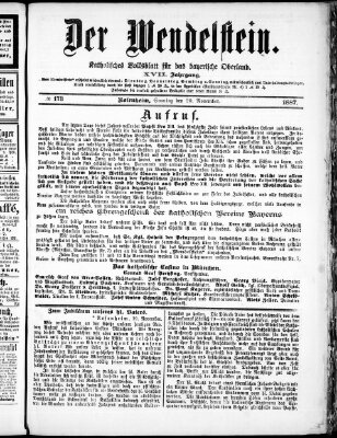 Wendelstein Sonntag 20. November 1887