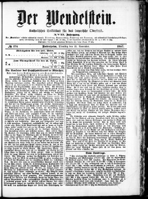 Wendelstein Dienstag 22. November 1887