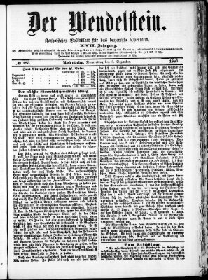 Wendelstein Donnerstag 8. Dezember 1887