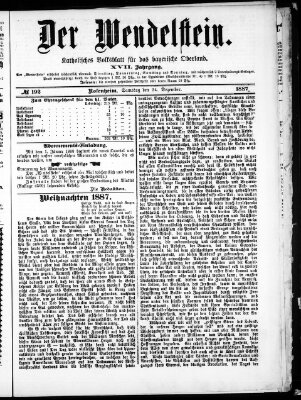 Wendelstein Samstag 24. Dezember 1887