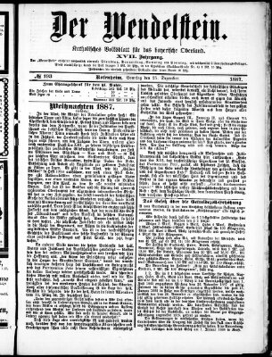 Wendelstein Sonntag 25. Dezember 1887