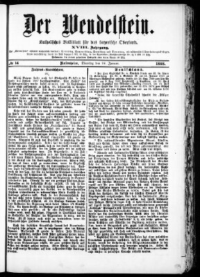 Wendelstein Dienstag 24. Januar 1888