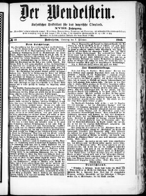 Wendelstein Sonntag 5. Februar 1888