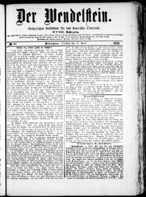 Wendelstein Dienstag 10. April 1888