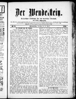 Wendelstein Samstag 14. April 1888