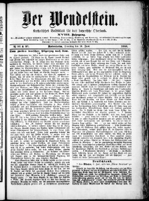 Wendelstein Samstag 16. Juni 1888