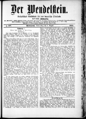 Wendelstein Donnerstag 9. August 1888