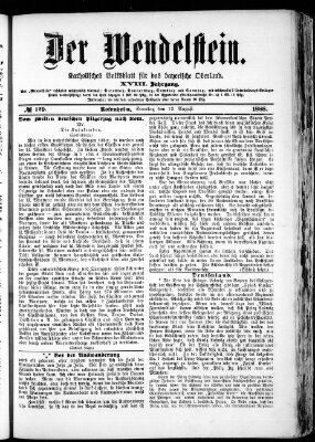 Wendelstein Sonntag 12. August 1888