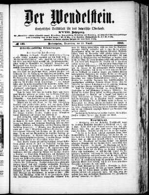 Wendelstein Donnerstag 23. August 1888