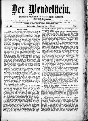 Wendelstein Donnerstag 4. Oktober 1888