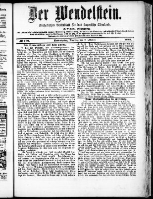 Wendelstein Dienstag 9. Oktober 1888