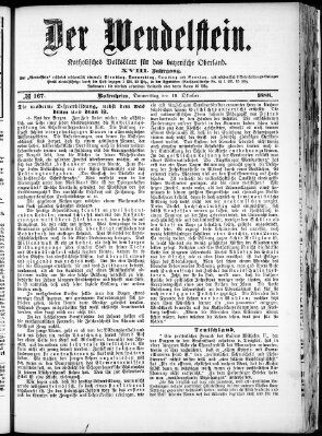 Wendelstein Donnerstag 18. Oktober 1888