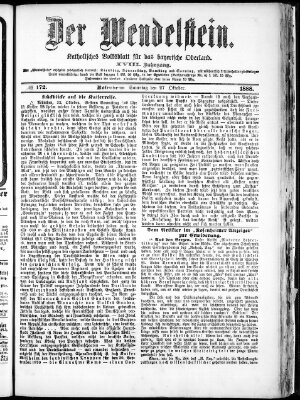 Wendelstein Samstag 27. Oktober 1888