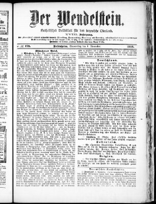 Wendelstein Donnerstag 8. November 1888