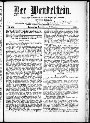 Wendelstein Donnerstag 29. November 1888